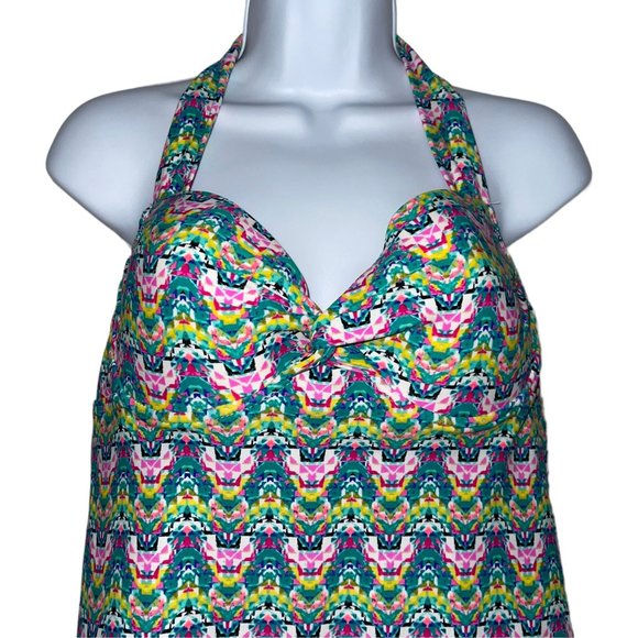 Collections by Catalina Womens Tankini Top Swimsuit L 12 14 Wired Padded Bra - Picture 2 of 10